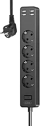 Сетевой фильтр (удлинитель) XO WL10 4 розетки 10А 4xUSB-A 1.8м с выключателем чёрный - фото Сетевой фильтр (удлинитель) XO WL10 4 розетки 10А 4xUSB-A 1.8м с выключателем чёрный
