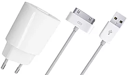 Сетевое зарядное устройство Global MSH-SC-031 1a home charger + USB-30-pin Apple cable white - фото Сетевое зарядное устройство Global MSH-SC-031 1a home charger + USB-30-pin Apple cable white