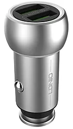 Автомобильное зарядное устройство LDNio C401 18w 2xUSB-A ports car charger + Lightning cable silver - фото Автомобильное зарядное устройство LDNio C401 18w 2xUSB-A ports car charger + Lightning cable silver