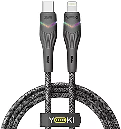 Кабель Yoki YK-RG24 RGB USB Type-C - Lightning 30w 3a 1.2м PD сable Black - фото Кабель Yoki YK-RG24 RGB USB Type-C - Lightning 30w 3a 1.2м PD сable Black