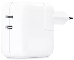 Мережевий зарядний пристрій з швидкою зарядкою Apple Original 35W Dual USB-C Port Power Adapter А2676 White (MNWP3ZM/A)