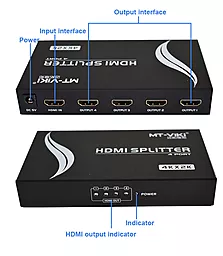 Видео сплиттер MT-VIKI HDMI 1x4 - миниатюра 3