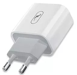 Мережевий зарядний пристрій з швидкою зарядкою SkyDolphin SC20 18w PD/QC3.0 USB-C/USB-A ports fast charger + USB-C cable white (MZP-000121)