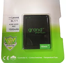 Акумулятор Lenovo A390 IdeaPhone / BL171 (1500 mAh) Grand Premium - мініатюра 3