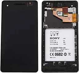 Дисплей Sony Xperia V (LT25i) с тачскрином и рамкой, Black