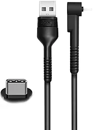 Кабель XO NB100 USB-A - Type-C 10.5w 1м cable Black - фото Кабель XO NB100 USB-A - Type-C 10.5w 1м cable Black