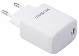 Мережевий зарядний пристрій з швидкою зарядкою Maxxter 15w PD + USB-C to lightning cable white (WC-PD-CtL-01)