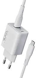 Сетевое зарядное устройство Ridea RW-18123 Rapid 18w QC3.0 USB-A home charger + micro USB cable white - фото Сетевое зарядное устройство Ridea RW-18123 Rapid 18w QC3.0 USB-A home charger + micro USB cable white