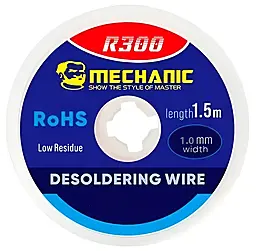 Лента-оплетка (для снятия припоя) Mechanic R300 1015 1.0 мм / 1.5 м на катушке