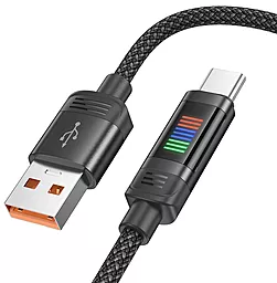 Кабель USB Hoco U126 Dynamic RGB LED 25w 5a 1.2m USB Type-C cable black - миниатюра 3