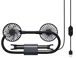 Вентилятор в салон автомобиля Baseus Car Two-Headed Vehicle Fan Black (CXJF-01) - фото Вентилятор в салон автомобиля Baseus Car Two-Headed Vehicle Fan Black (CXJF-01)