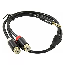 Аудіо розгалужувач Vention mini Jack 3.5mm M/2xF 0.3m cable black (VAB-R02-B030) - мініатюра 4