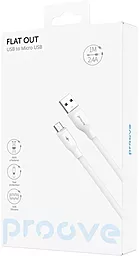 Кабель Proove Flat Out USB-A - micro USB 12w 2.4a 1м cable White - мініатюра 4 Кабель Proove Flat Out USB-A - micro USB 12w 2.4a 1м cable White - мініатюра 4