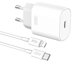 Сетевое зарядное устройство XO L91EU 25w USB-C ports charger + USB-C to Lightning cable white - фото Сетевое зарядное устройство XO L91EU 25w USB-C ports charger + USB-C to Lightning cable white