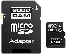 Карта памяти GooDRam microSDHC 8GB Class 4 + SD-адаптер (SDU8GHCAGRR10)