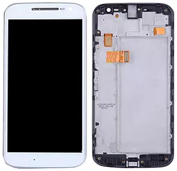 Дисплей Motorola Moto G4 (XT1620, XT1621, XT1622, XT1624, XT1625, XT1626) з тачскріном і рамкою, White