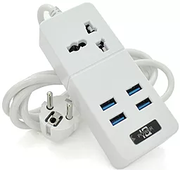 Сетевой фильтр (удлинитель) Voltronic ТВ-Т06 1 розетка 10А 4xUSB-A 2м с выключателем белый - фото Сетевой фильтр (удлинитель) Voltronic ТВ-Т06 1 розетка 10А 4xUSB-A 2м с выключателем белый