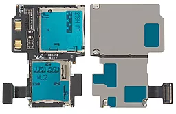 Шлейф Samsung Galaxy S4 i9500 с коннектором SIM карты, карты памяти