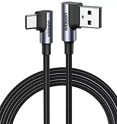 Кабель USB Ugreen US176 Nickel Plating Aluminum Shell 3A USB Type-C Cable Black