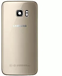 Задняя крышка корпуса Samsung Galaxy S7 G930F со стеклом камеры Gold - фото Задняя крышка корпуса Samsung Galaxy S7 G930F со стеклом камеры Gold