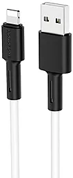 Кабель Borofone BX31 Silicone USB-A - Lightning 12w 2.4a 1м cable White - фото Кабель Borofone BX31 Silicone USB-A - Lightning 12w 2.4a 1м cable White