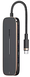 Мультипортовый USB Type-C хаб Usams 5-in-1 hub black (US-SJ578) - фото Мультипортовый USB Type-C хаб Usams 5-in-1 hub black (US-SJ578)