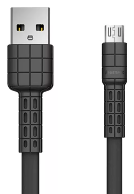 Кабель Remax Armor USB-A - micro USB 12w 2.4a 1м cable Black (RC-116m) - фото 1
