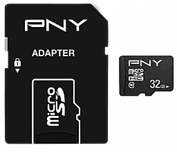 Карта памяти PNY microSDHC 32GB Performance Plus Class 10 + SD-адаптер (P-SDU32G10PPL-GE)