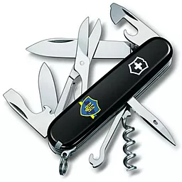 Мультитул Victorinox Climber Ukraine (1.3703.3_T1070u) Black Трезубец на щите с лентой