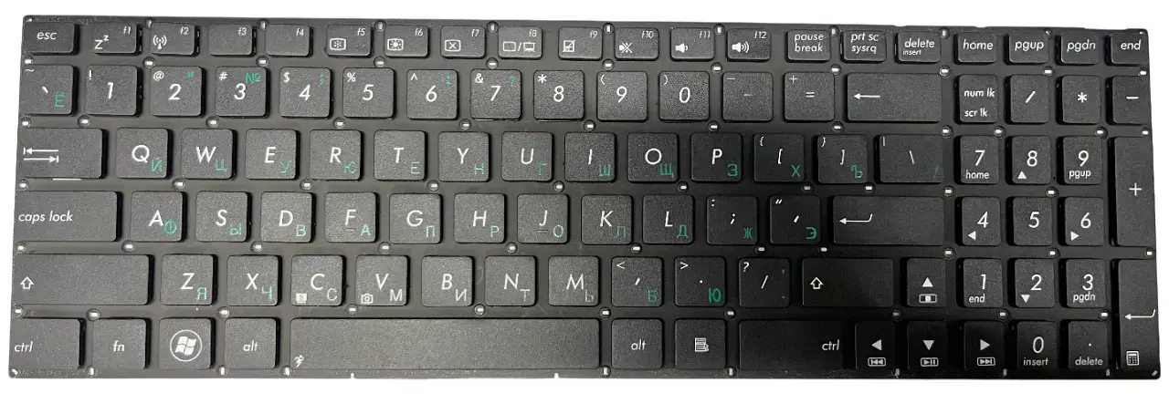 Клавиатура для ноутбука Asus X552, X552C RU/ENG, без рамки, c креплениями Black - фото 2