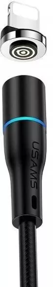 Кабель Usams U29 Magnetic USB-A - Lightning 12w 2.4a 1м cable Black - фото 2