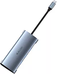 Мультипортовый USB Type-C хаб Jellico HU-81 8-in-1 grey (RL073929)