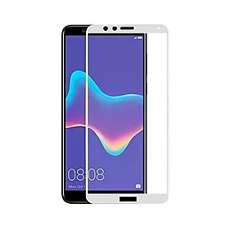 Захисне скло 1TOUCH Full Glue для Huawei Y9 2018 (без упаковки) White