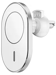 Держатель с беспроводной зарядкой, магнитный WIWU CH-306 MagSafe Wireless Charger Car 15W Silver - фото Держатель с беспроводной зарядкой, магнитный WIWU CH-306 MagSafe Wireless Charger Car 15W Silver