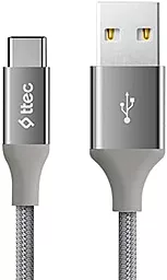 Кабель Ttec 2DK18UG USB-A - Type-C 12w 2.4a 1.2м cable Gray - фото Кабель Ttec 2DK18UG USB-A - Type-C 12w 2.4a 1.2м cable Gray