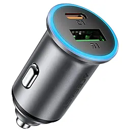 Автомобильное зарядное устройство AceFast B15 65w PD/QC3.0 USB-A/USB-C car charger gray - фото Автомобильное зарядное устройство AceFast B15 65w PD/QC3.0 USB-A/USB-C car charger gray
