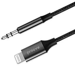 Аудіо кабель Proove SoundTrack AUX mini Jack 3.5 мм - Lightning М/М Cable 1 м black