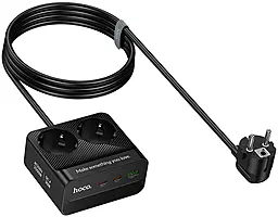 Мережевий фільтр (подовжувач) Hoco AC27 2500w 10a 2м 2 розетки 2xUSB-С/USB-A ports чорний