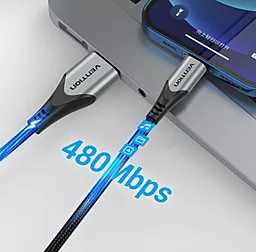 Кабель USB Vention 2.4a 1.5m Lightning Cable Grey (LABHG) - миниатюра 3