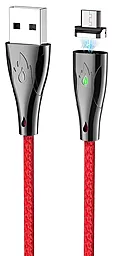 Кабель Hoco U75 Blaze Magnetic USB-A - micro USB 12w 3a 1.2м cable Red - фото Кабель Hoco U75 Blaze Magnetic USB-A - micro USB 12w 3a 1.2м cable Red