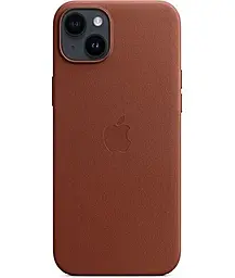 {"ru": "Чехол", "uk": "Чохол"} Leather Case with MagSafe для Apple iPhone 15 Plus  Umber