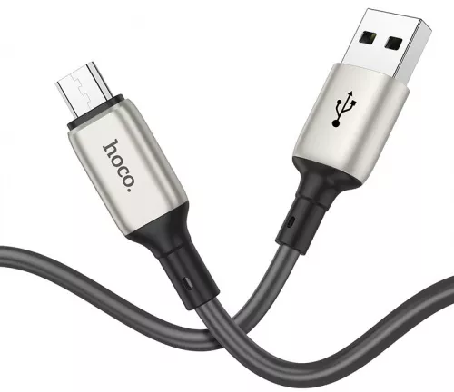 Кабель Hoco X66 Howdy USB-A - micro USB 12w 2.4a 1м cable Grey - фото 3