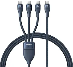 Универсальный кабель Baseus Flash Series 3 3-in-1 USB Type-C to 3xType-C 100w 5a 1.5м PD cable Blue (P10377503211-00) - фото Универсальный кабель Baseus Flash Series 3 3-in-1 USB Type-C to 3xType-C 100w 5a 1.5м PD cable Blue (P10377503211-00)