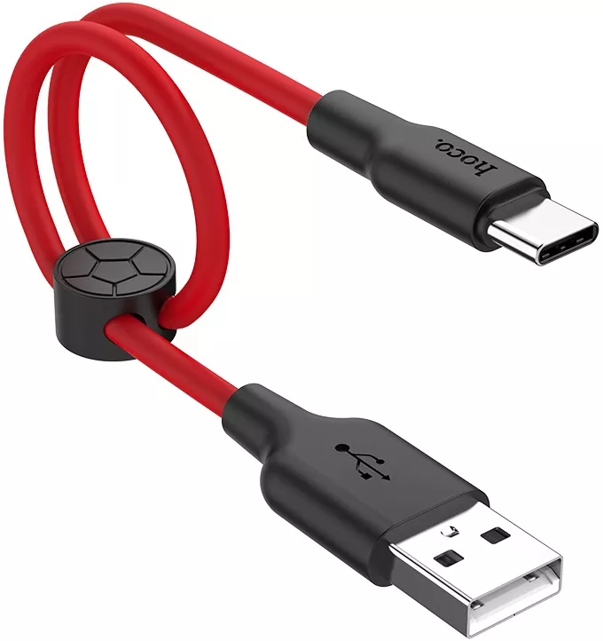Кабель Hoco X21 Plus Silicone USB-A - Type-C 15w 3a 0.25м cable Red - фото 4