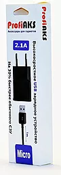 Сетевое зарядное устройство ProfiAks 2.1A + Micro USB Cable Black - миниатюра 4