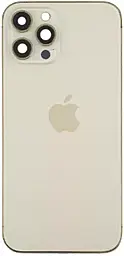 Задняя крышка корпуса Apple iPhone 12 Pro Max со стеклом камеры Gold - фото Задняя крышка корпуса Apple iPhone 12 Pro Max со стеклом камеры Gold