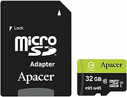Карта пам'яті Apacer microSDHC 32GB Class 10 UHS-I U3 + SD-адаптер (AP32GMCSH10U3-R)