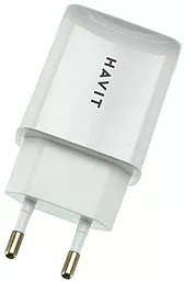 Сетевое зарядное устройство Havit HV-UC1004 2.1a 2xUSB-A ports charger White - фото Сетевое зарядное устройство Havit HV-UC1004 2.1a 2xUSB-A ports charger White