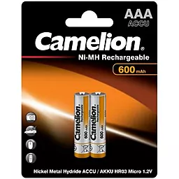Акумулятор Camelion R03 AAA 600mAh Ni-MH 2шт (NH-AAA600BP2) 1.2 V