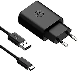 Мережевий зарядний пристрій Motorola 20w QC + USB-C cable black (SJMC202-C) - фото Мережевий зарядний пристрій Motorola 20w QC + USB-C cable black (SJMC202-C)